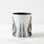 Een wolf passeert de sneeuwvlakte. mok (Midden)