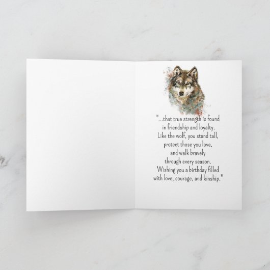 Een wolf persoonlijkheid verjaardag leuk dier kaart (Binnen)