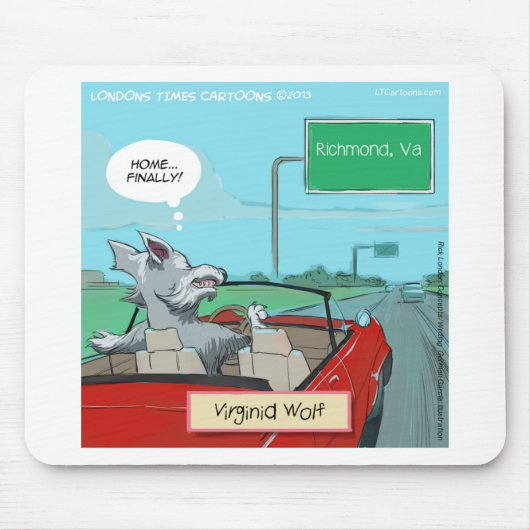 Een Wolf Uit Virginia Grappig Muismat (Voorkant)