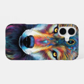 Een wolfkop iPhone 16 hoesje (Achterkant horizontaal)