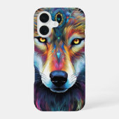 Een wolfkop iPhone 16 hoesje (Achterkant)