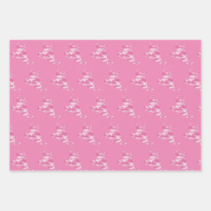 Een wolfraam in roze Camouflage Inpakpapier Vel