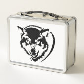 Een wolfskop metalen lunchbox (Achterkant)