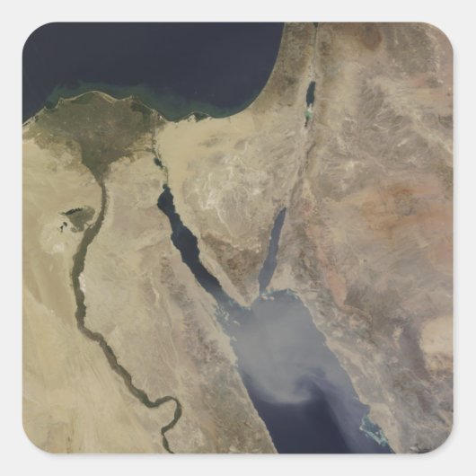 Een wolk bruin stof uit Saudi-Arabië Vierkante Sticker (Voorkant)