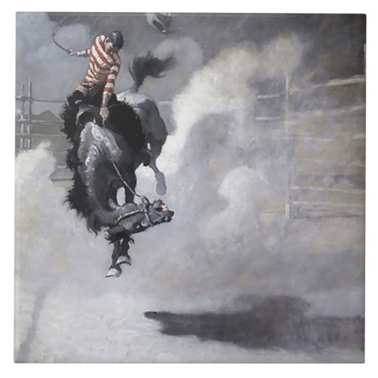 “Een wolk van stof” Westerse kunst van NC Wyeth Tegeltje (Voorkant)
