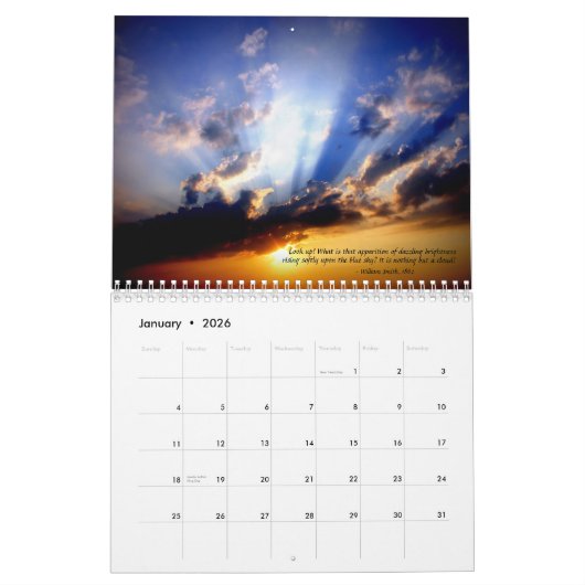 Een Wolkenkalender voor 2025 met Quotes & Beschrij Kalender (Jan 2026)