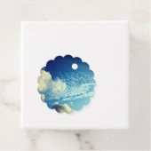 Een wolkenkrabber bedankjes labels (In situ)