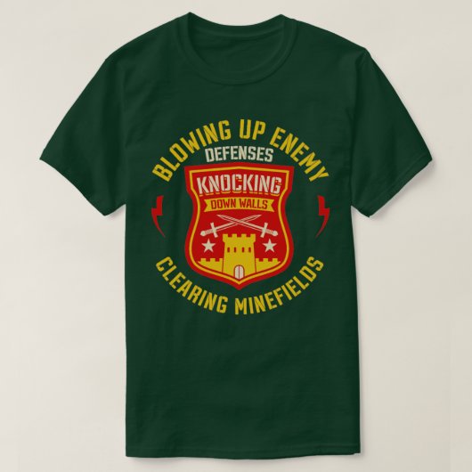 Een wolkenveteraan Militaire en Combat Engineer Gi T-shirt (Design voorkant)