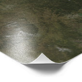 Een wolkenvrij uitzicht van de Verenigde Staten in Foto Afdruk (Hoek)