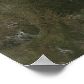 Een wolkenvrij uitzicht van de Verenigde Staten in Poster (Hoek)