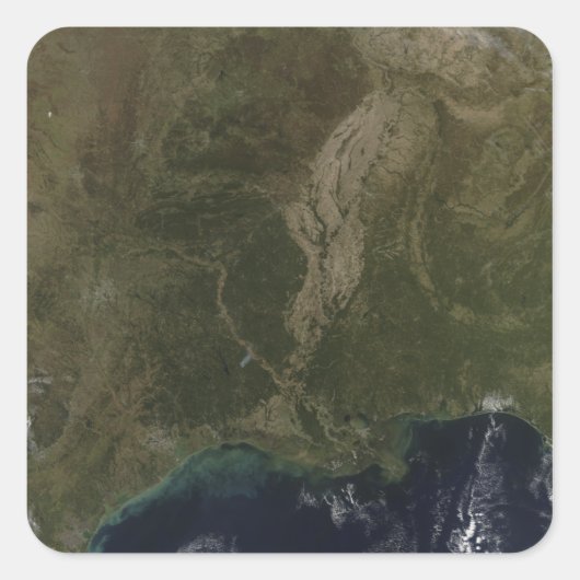 Een wolkenvrij uitzicht van de Verenigde Staten in Vierkante Sticker (Voorkant)