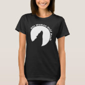 Eén Woman Wolf Pack in Black T-shirt (Voorkant)