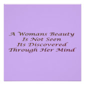 Een Womans Beauty berichtgedicht functie Banner P Perfect Poster (Voorkant)