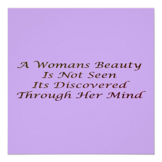 Een Womans Beauty berichtgedicht functie Banner P Perfect Poster (Voorkant)