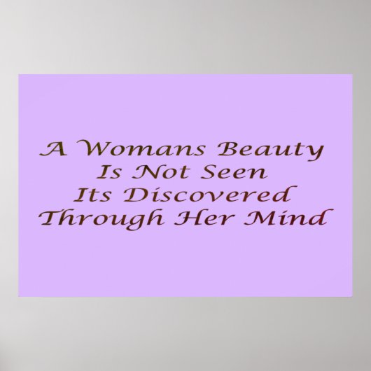 Een Womans Beauty berichtgedicht functie Banner Poster (Voorkant)