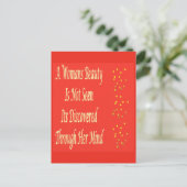 Een Womans Beauty-berichtgedicht inspireert Briefkaart (Staand voorkant)