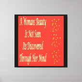 Een Womans Beauty-berichtgedicht inspireert Canvas Afdruk (Voorkant)