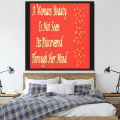 Een Womans Beauty-berichtgedicht inspireert Canvas Afdruk (Insitu (Slaapkamer))