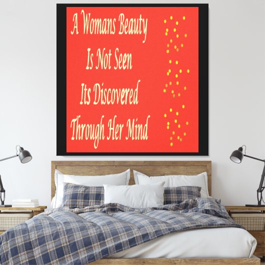 Een Womans Beauty-berichtgedicht inspireert Canvas Afdruk (Insitu (Slaapkamer))