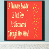 Een Womans Beauty-berichtgedicht inspireert Canvas Afdruk (Insitu (Houten vloer))