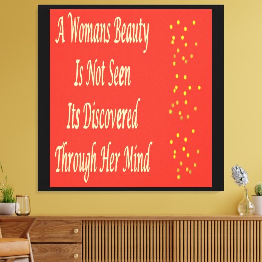 Een Womans Beauty-berichtgedicht inspireert Canvas Afdruk (Insitu (Woonkamer))