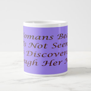 Een Womans Beauty-berichtgedicht inspireert Grote Koffiekop