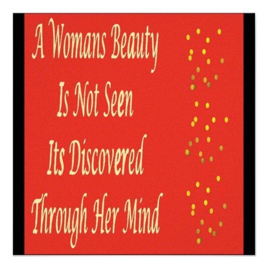 Een Womans Beauty-berichtgedicht inspireert Perfect Poster (Voorkant)