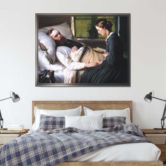 Een Wonde Deense soldaat, Elisabeth Baumann Canvas Afdruk (Insitu (Slaapkamer))