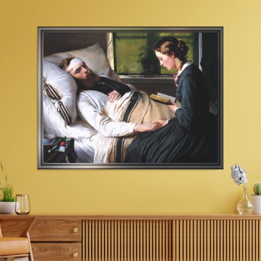 Een Wonde Deense soldaat, Elisabeth Baumann Canvas Afdruk (Insitu (Woonkamer))