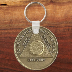 Een Wonder Gebeurde CUSTOM DATE Een Sober Munt Sleutelhanger