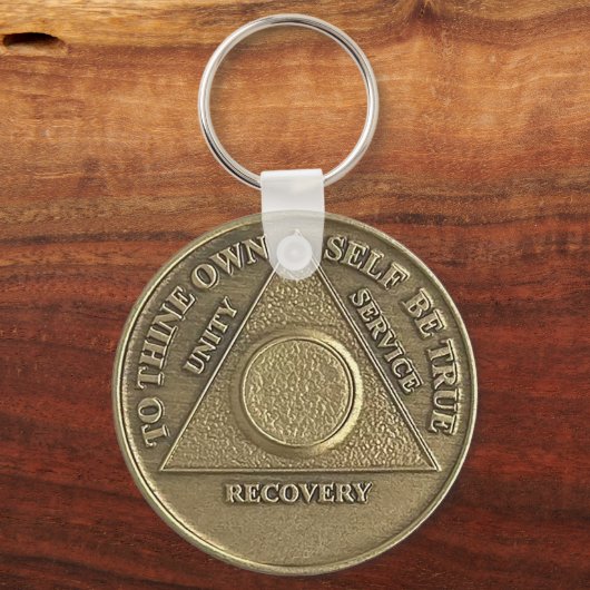 Een Wonder Gebeurde CUSTOM DATE Een Sober Munt Sleutelhanger (Voorkant)