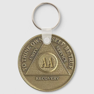Een Wonder Gebeurde CUSTOM DATE Sober Een Munt Sleutelhanger