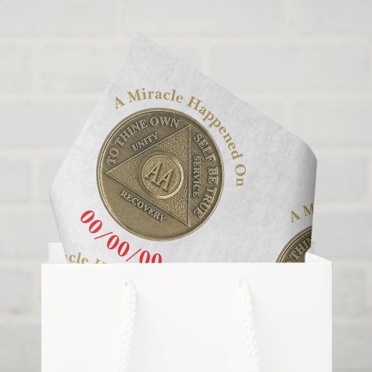 Een wonder is gebeurd op AANGEPASTE DATUM Nuchtere Tissuepapier (Cadeauzakje)