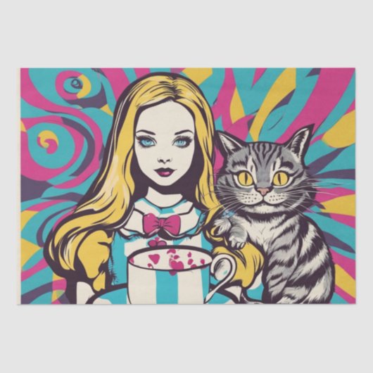 Een Wonderland Popart Decoupage Paper Tissuepapier (Voorkant)