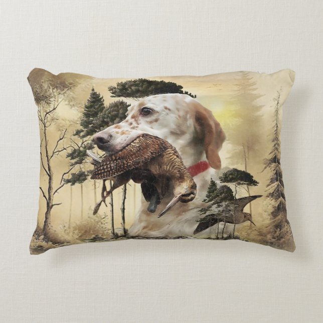 Een Woodcock met de Engelse setter Accent Kussen (Voorkant)