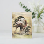 Een Woodcock met de Engelse setter Briefkaart (Staand voorkant)