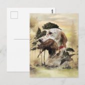 Een Woodcock met de Engelse setter Briefkaart (Voorkant / Achterkant)
