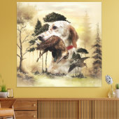 Een Woodcock met de Engelse setter Canvas Afdruk (Insitu (Woonkamer))