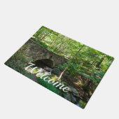 Een Woodlands Walkway Bridge Welkom Doormat Deurmat (Schuin)