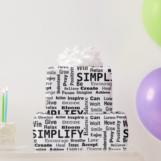 Eén Woord Collage Om Te Leven Door Cadeaupapier (Feestgeschenken)