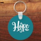 Eén woord dat 'Hope Cursive Calligrafie' zegt Sleutelhanger (Voorkant)