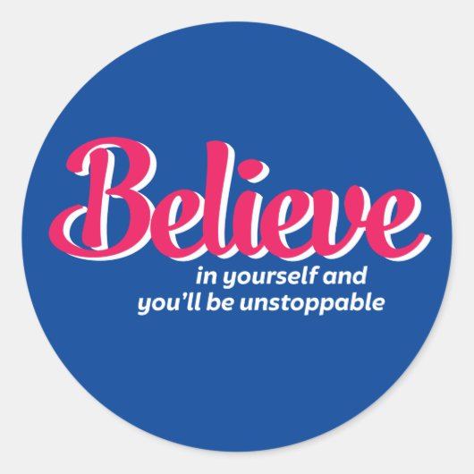 Één woord dat zegt geloof Inspirerend Citaat Ronde Sticker (Voorkant)