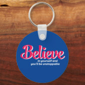 Één woord dat zegt geloof Inspirerend Citaat Sleutelhanger (Voorkant)