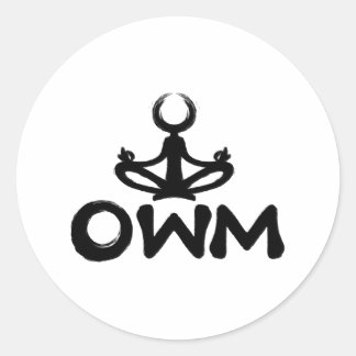 Eén-woord mantra-meditatiesticker ronde sticker