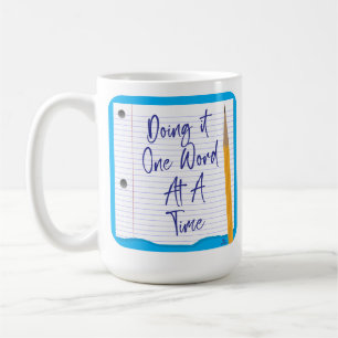 Eén woord per keer Schrijver Motto Art Koffiemok