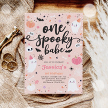 Eén woordy Babe Cute Halloween Ghost 1e verjaardag