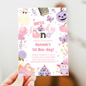 Eén woordy Babe Cute Halloween Ghost 1e verjaardag Kaart