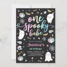 Eén woordy Babe Cute Halloween Ghost 1e verjaardag