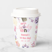 Eén woordy Babe Cute Halloween Ghost 1e verjaardag Papieren Bekers (Voorkant)