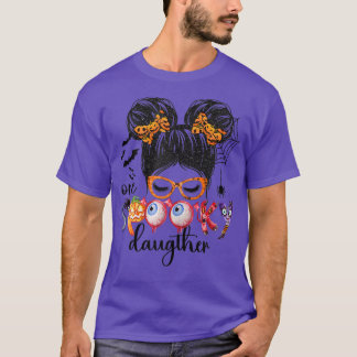 Een woordy Daugther Messy Bun Women Witch Mam Hall T-shirt